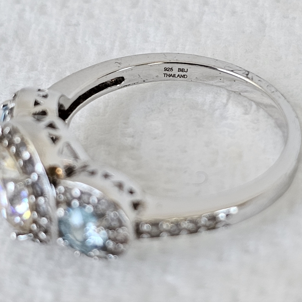 Rare Strontium Titanate & Blue Topaz Ring Sterling Silver Size 7! - Picture 7 of 11